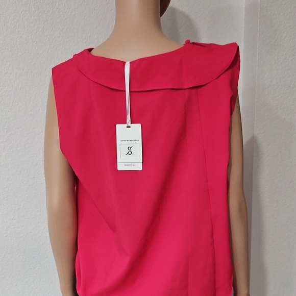 Elegant Pink Sleeveless Blouse - Picture 5 of 8